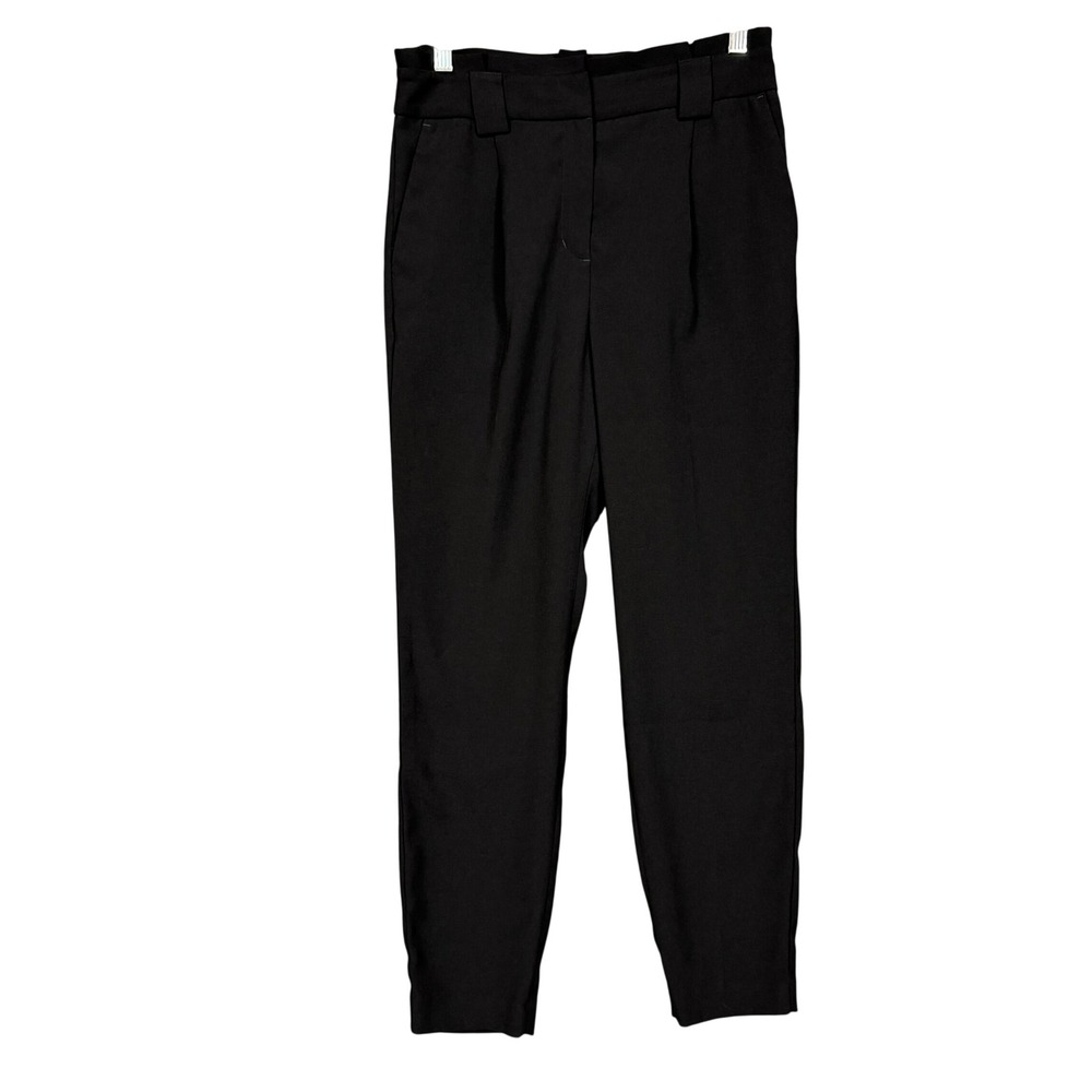 Express Dress Pants Womens 4 Black High Waisted Pleated Tapered Trouser Career